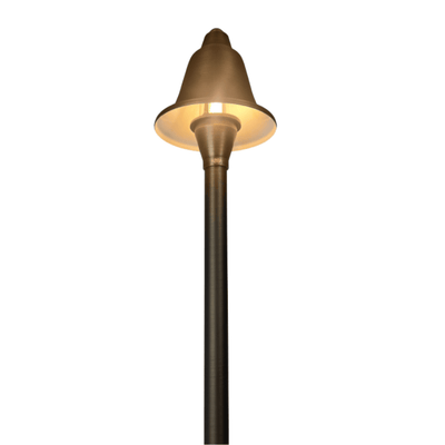 ABBA Lighting USA PLB17 Heavy-Duty Cast Brass Path Light, 12V Low Voltage, G4 LED Compatible, IP65 - Natural Brass Finish