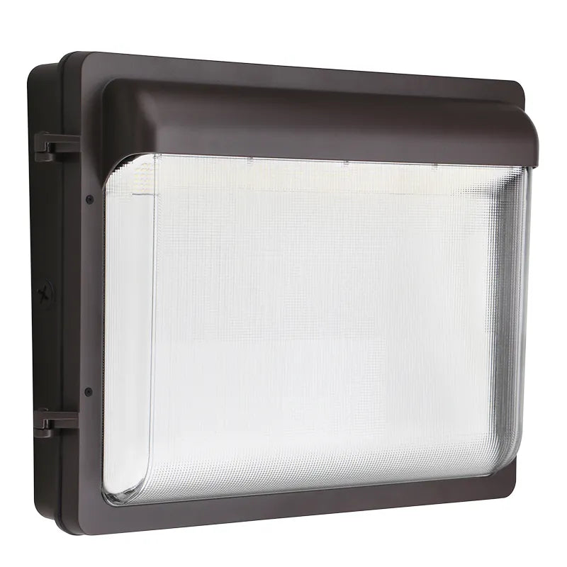 Westgate 80W, 5000K, WPFX-LG-80-120W-MCTP-P-80W-50K, Flat Wall Pack with Photocell, Glass Lens, & Vandal Screws - Black