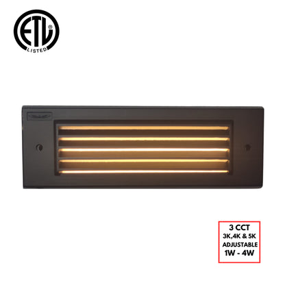 ABBA STBCC17 Cast Brass Recessed Step Light – 3CCT 3000K/4000K/5000K