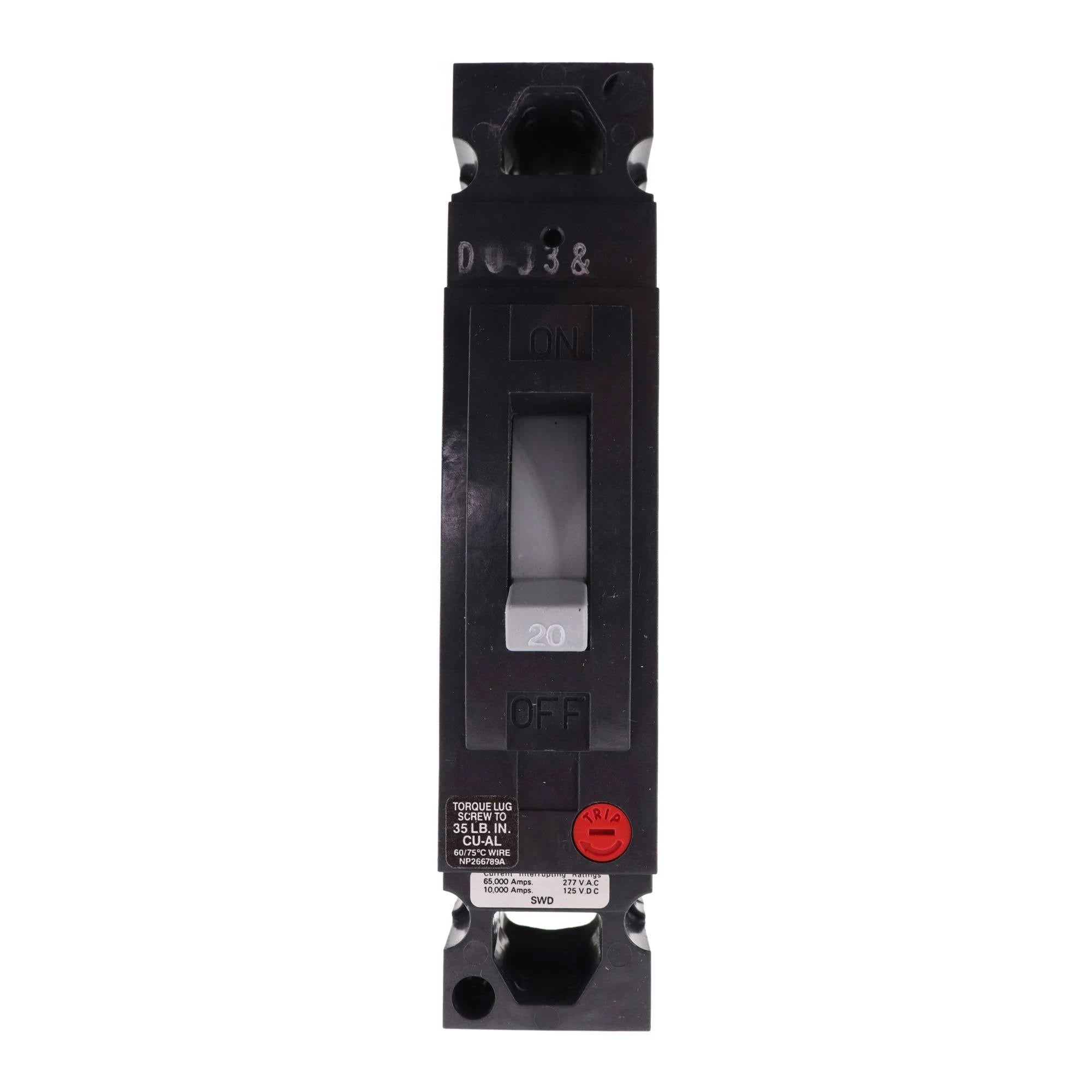 General Electric THED113020 1 Pole Circuit Breaker, Refurbished