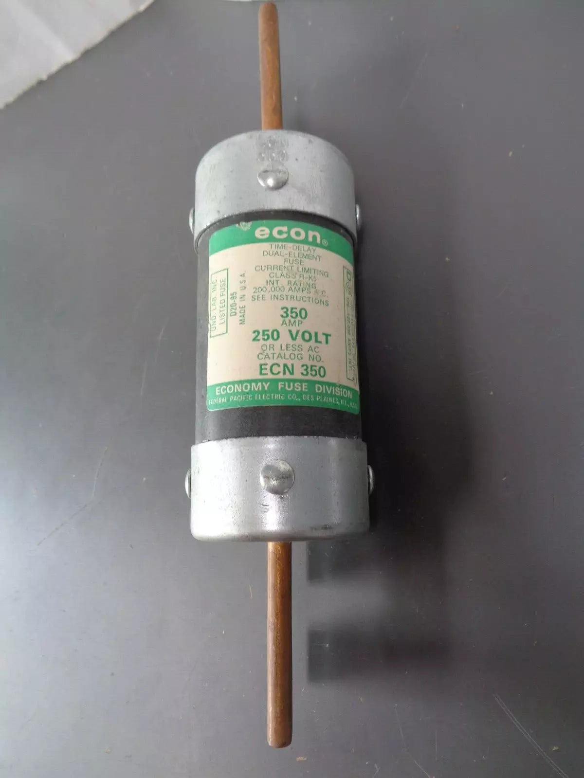 Econ ECN350 Dual Element Fuse 350 AMP 250V Class K5- Used