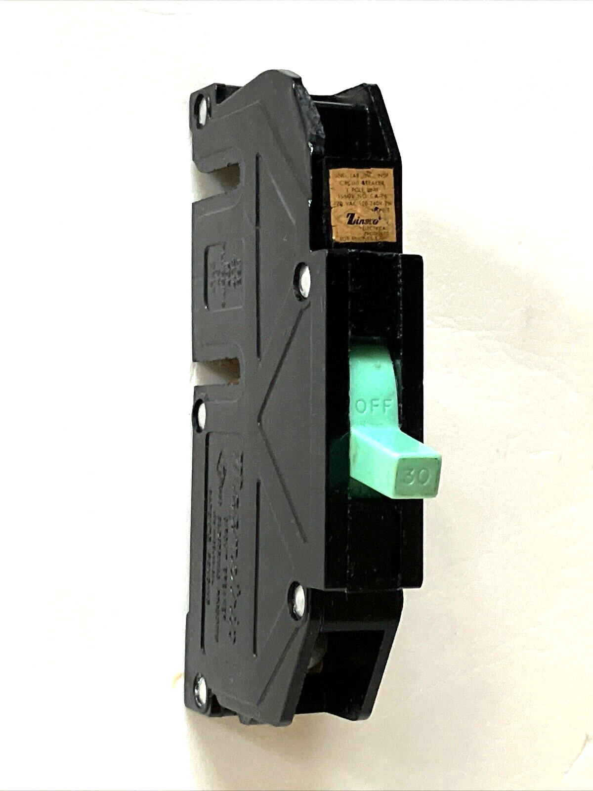 Zinsco T130 1-Pole 30-Amp 120V Green Handle Type T Circuit Breaker - Refurbished