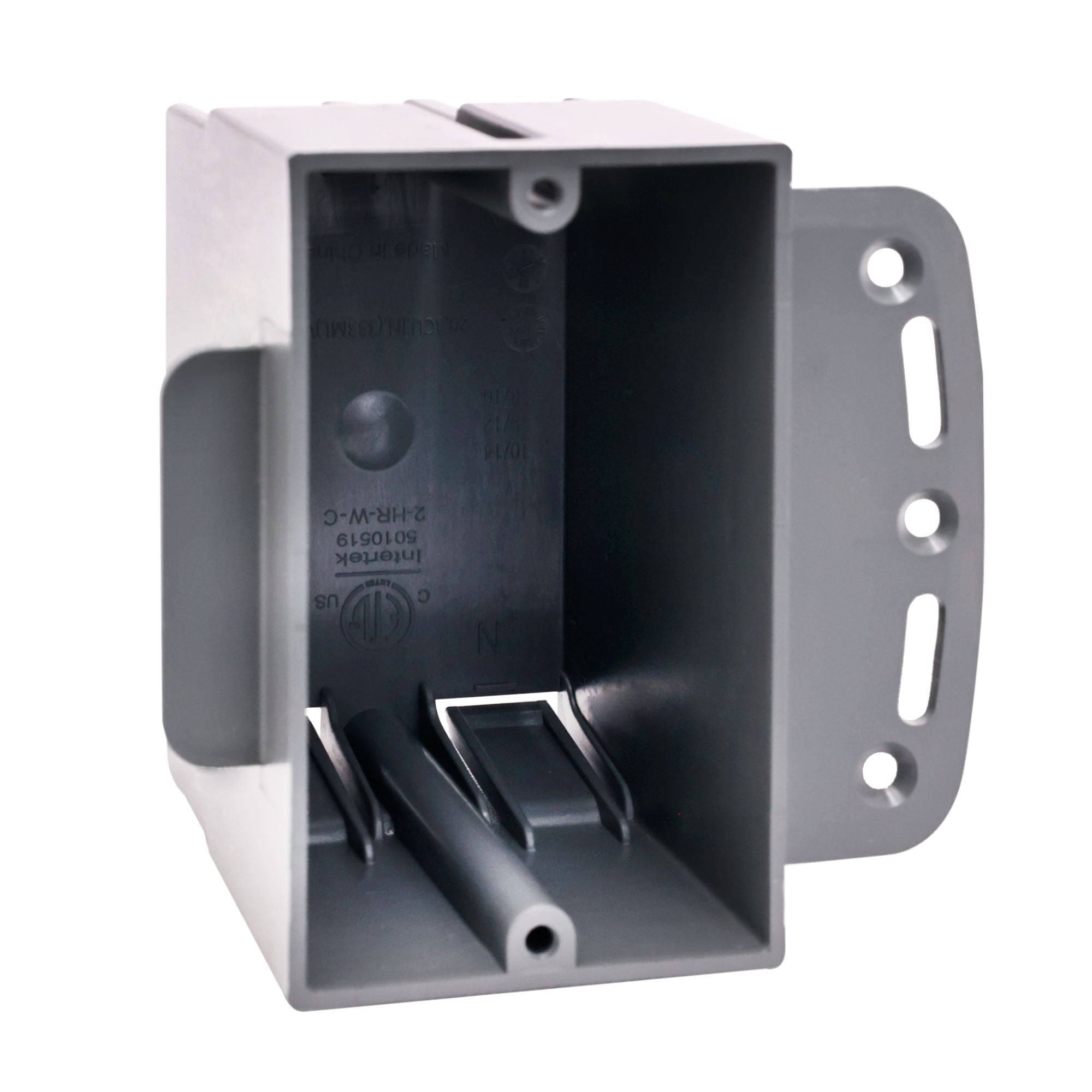 Non-Metallic One-Gang Outlet Box with Side Bracket - New Work, 18 Cubic