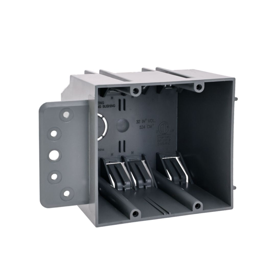 Malibu MapleBox™ P2GSB Non-Metallic Two-Gang Outlet Box with Side Brac ...