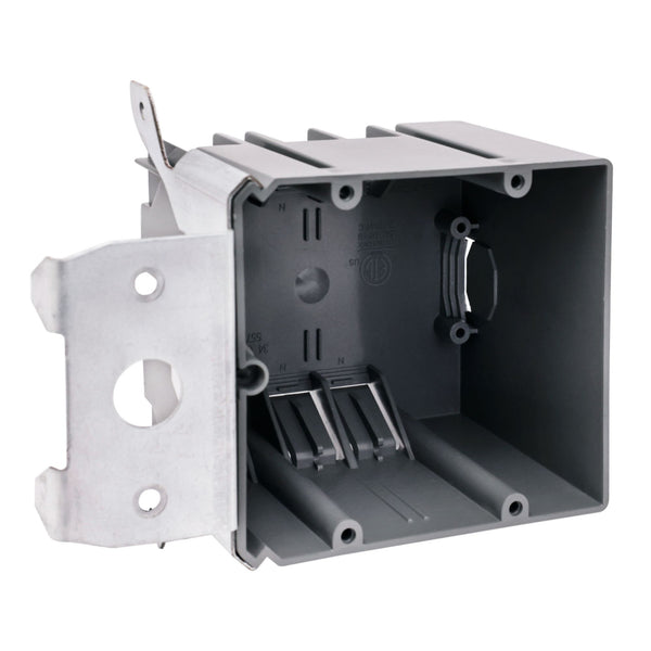 Non-Metallic Two-Gang Adjustable Vertical Outlet Box - New Work 