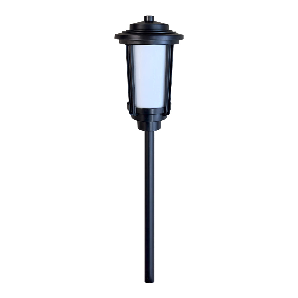 ABBA Lighting CDPA76 Integrated Tall Aluminum Path Light, 1.7W LED, 2700K Warm White, 160 Lumens, 12V AC/DC, IP65 - Black Finish
