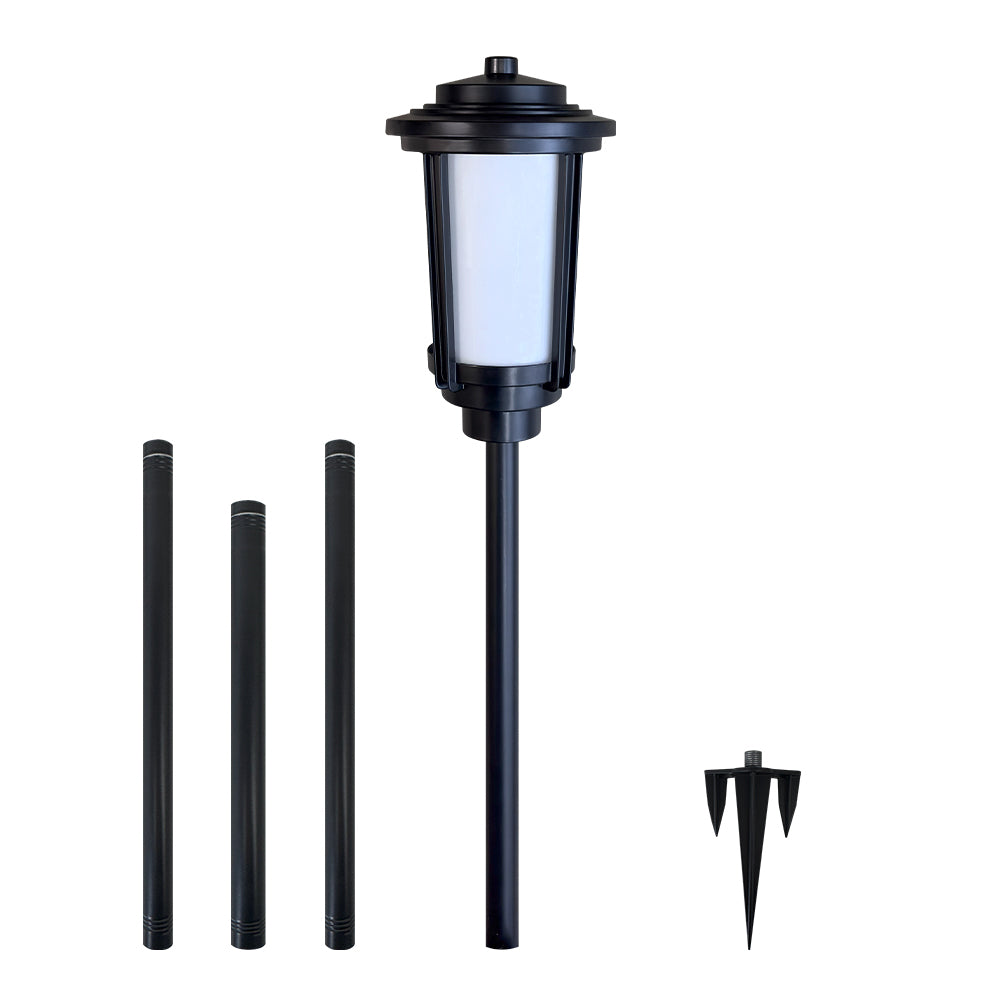 ABBA Lighting CDPA76 Integrated Tall Aluminum Path Light, 1.7W LED, 2700K Warm White, 160 Lumens, 12V AC/DC, IP65 - Black Finish