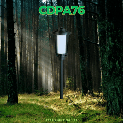 ABBA Lighting CDPA76 Integrated Tall Aluminum Path Light, 1.7W LED, 2700K Warm White, 160 Lumens, 12V AC/DC, IP65 - Black Finish