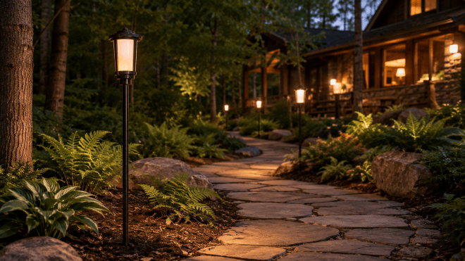 ABBA Lighting CDPA76 Integrated Tall Aluminum Path Light, 1.7W LED, 2700K Warm White, 160 Lumens, 12V AC/DC, IP65 - Black Finish