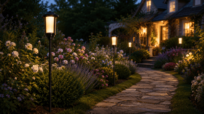 ABBA Lighting CDPA76 Integrated Tall Aluminum Path Light, 1.7W LED, 2700K Warm White, 160 Lumens, 12V AC/DC, IP65 - Black Finish