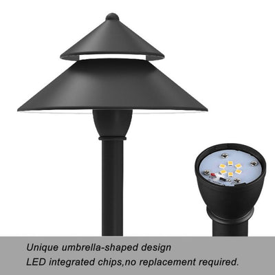 ABBA Lighting CDPA77 Adjustable Aluminum Path Light, 3W Integrated LED, 5CCT Selectable, 130 Lumens, 12V–24V AC/DC, IP65 - Black Finish