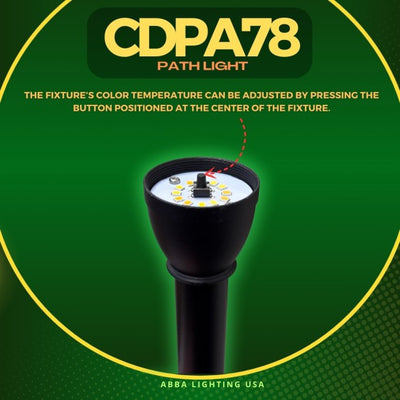 ABBA Lighting CDPA78 Hexagon Umbrella Aluminum Path Light, 3W LED, 5CCT Selectable, 150 Lumens, 12V AC/DC, IP65 - Black Finish