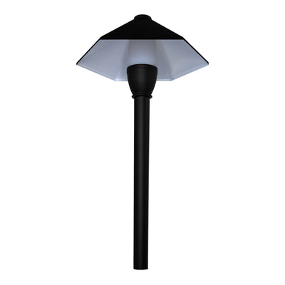 ABBA Lighting CDPA78 Hexagon Umbrella Aluminum Path Light, 3W LED, 5CCT Selectable, 150 Lumens, 12V AC/DC, IP65 - Black Finish