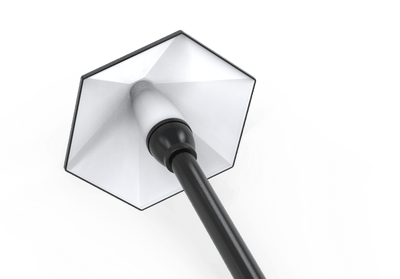 ABBA Lighting CDPA78 Hexagon Umbrella Aluminum Path Light, 3W LED, 5CCT Selectable, 150 Lumens, 12V AC/DC, IP65 - Black Finish