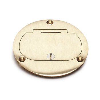 Lew Electric DFB-1 4 Round Flip Lid Cover Plate Brass