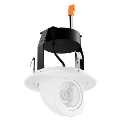 Elco Lighting EL497CT5B2 4" Round LED Adjustable Pull-Down Insert w/5-CCT Switch, 12W, 950lm, 36° Beam, CRI 93+, 120V, Damp Rated - Black Finish