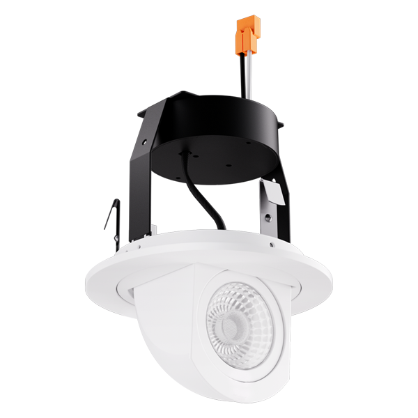 Elco Lighting EL497CT5B2 4" Round LED Adjustable Pull-Down Insert w/5-CCT Switch, 12W, 950lm, 36° Beam, CRI 93+, 120V, Damp Rated - Black Finish