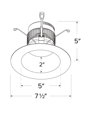 Elco Lighting EL637CT5HW 6" Round Re?ector Insert with 5-CCT Switch & 3-Lumen Switch, Haze with White Ring