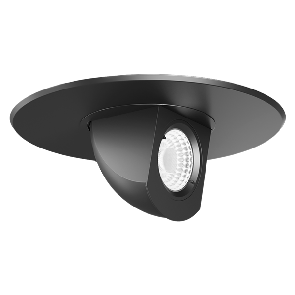 Elco Lighting EL697CT5B2 6" Round LED Adjustable Pull-Down Insert w/5-CCT Switch, 11W, 950lm, Triac/ELV Dimmable, CRI 90+, 120V, Damp Rated - Black Finish