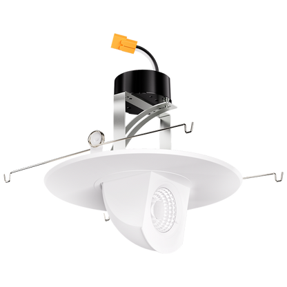 Elco Lighting EL697CT5B2 6" Round LED Adjustable Pull-Down Insert w/5-CCT Switch, 11W, 950lm, Triac/ELV Dimmable, CRI 90+, 120V, Damp Rated - Black Finish