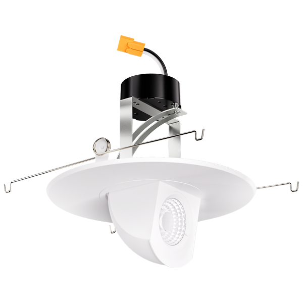 Elco Lighting EL697CT5B2 6" Round LED Adjustable Pull-Down Insert w/5-CCT Switch, 11W, 950lm, Triac/ELV Dimmable, CRI 90+, 120V, Damp Rated - Black Finish