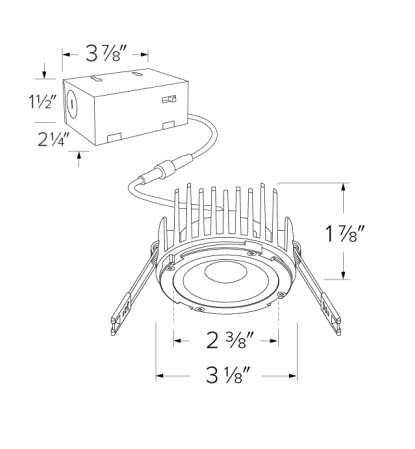 Elco Lighting ERT4L10CT5 4" LED Round Elm Downlight with 5-CCT Switch, 1000lm - Black Finish