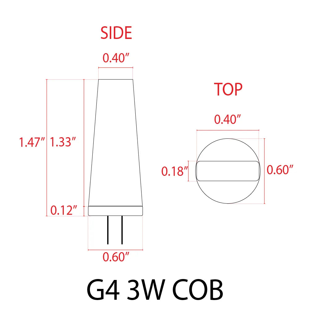 ABBA G4 3W COB 12V LED Light Bulb