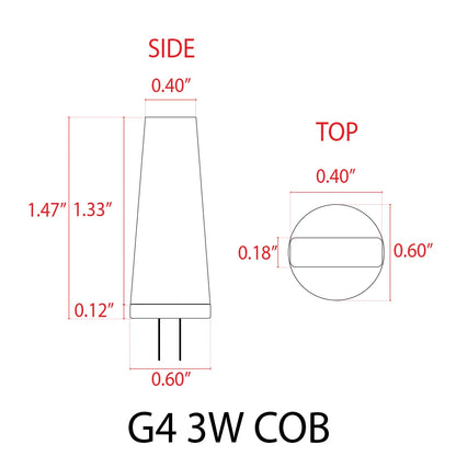 ABBA G4 3W COB 12V LED Light Bulb