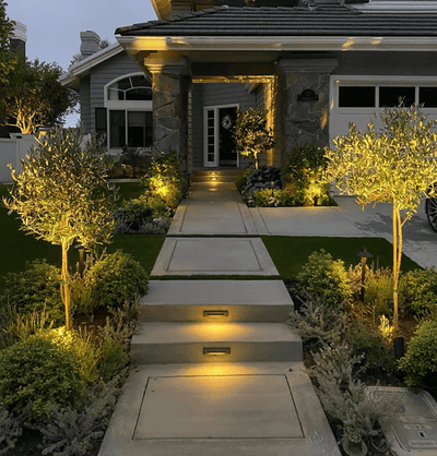 ABBA Lighting STB16-DB Integrated Brass Step Light, 2W LED, 3000K Warm White, 180 Lumens, 12V AC/DC, IP65 - Dark Brass Finish