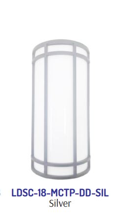 Westgate LDSC-18-MCTP-DD-SIL 18" Outdoor/Indoor LED Decorative Wall Sconce, 120~277V - Silver