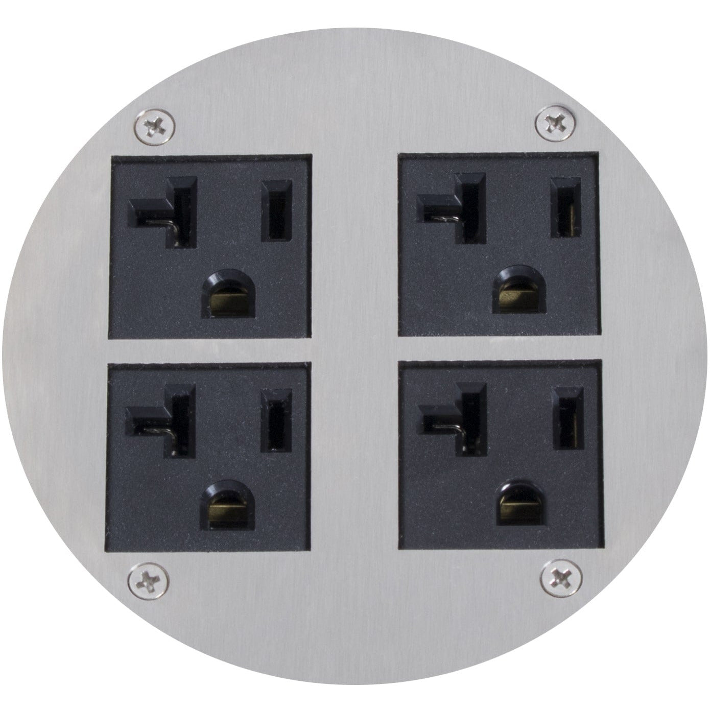 Lew Electric MOI4-REC-RES-PWR4-BR-AHC-CED Round Poke Thru Recessed Floor Box, 4 Power - Bronze