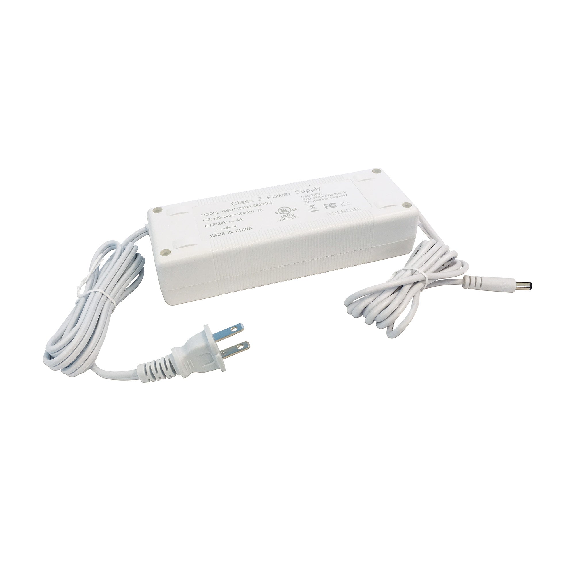 Nora Lighting NATL-596W 24V 96W Cord + Plug Direct Plug-in Driver - White