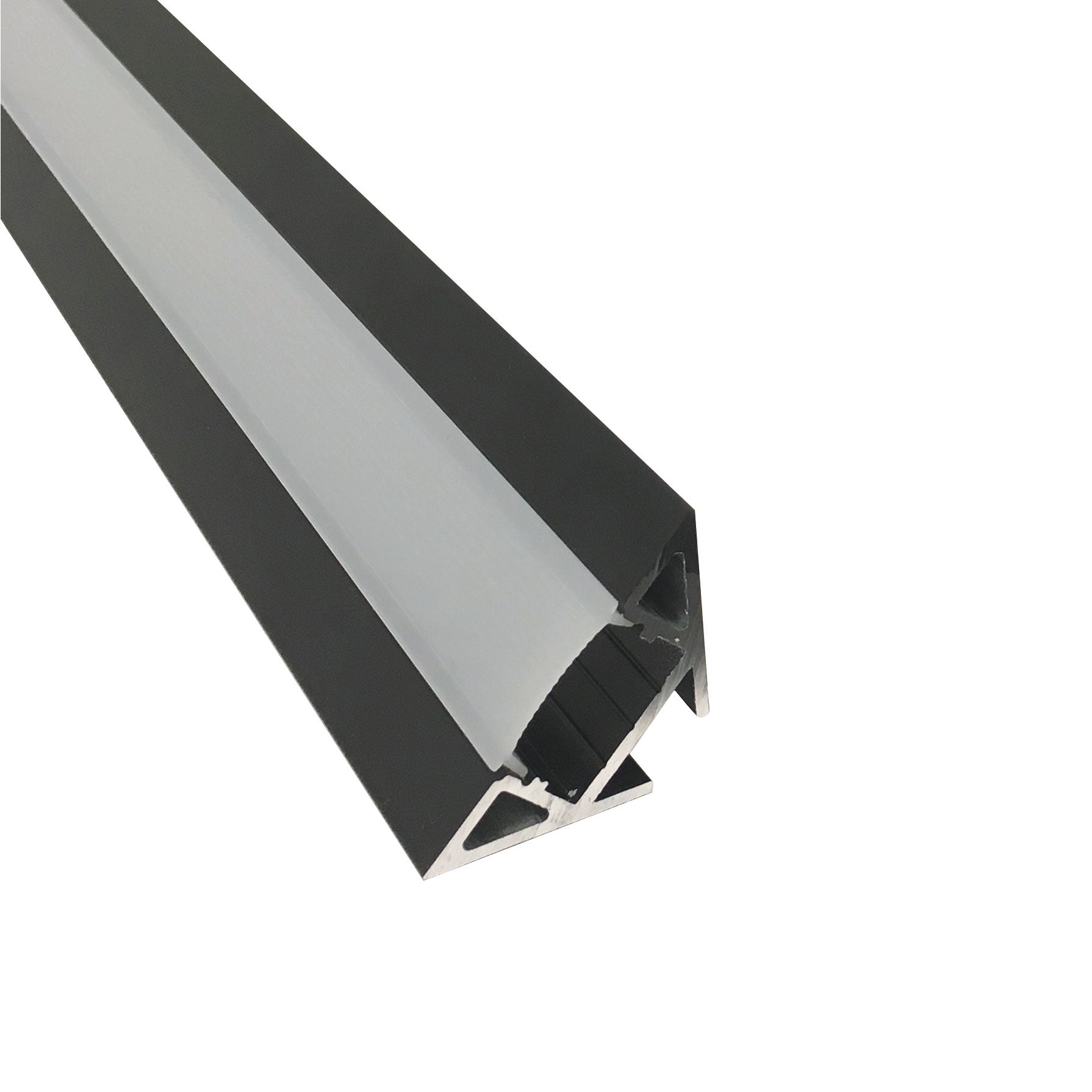 Nora Lighting NATL-C28B 4-ft Corner Channel (Plastic Diffuser and End Caps Included) - Black