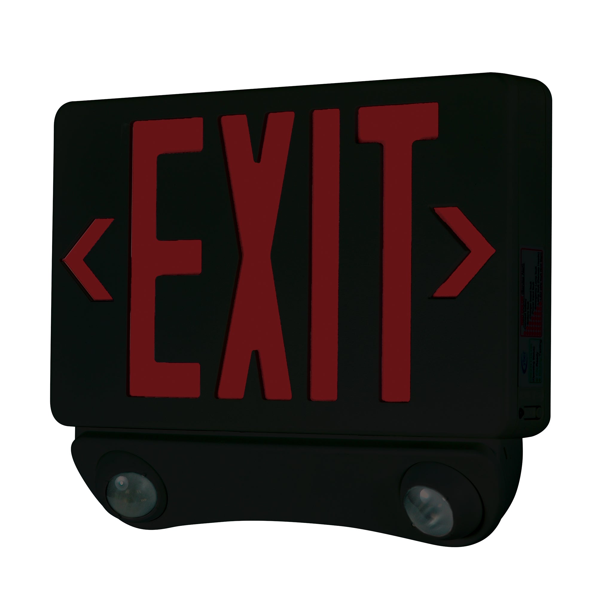 Nora Lighting NEX-730-LED/RB LED Exit and Emergency Combination With Adjustable Heads Letters / Black Housing - Black