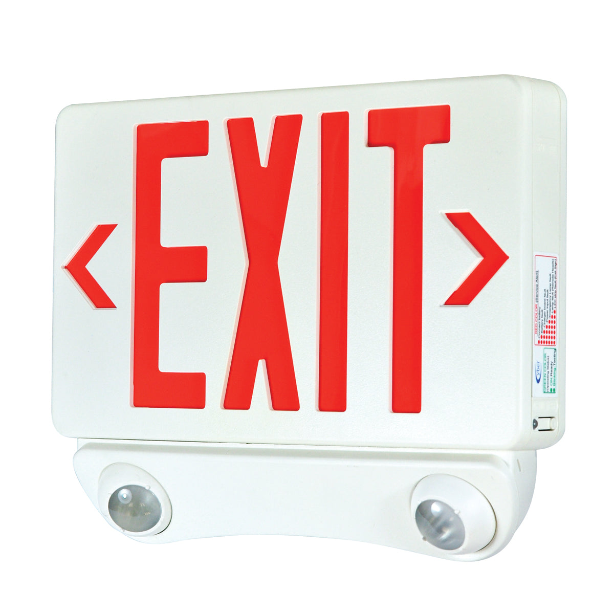 Nora Lighting NEX-730-LED/R LED Exit and Emergency Combination With Adjustable Heads Letters / White Housing - White