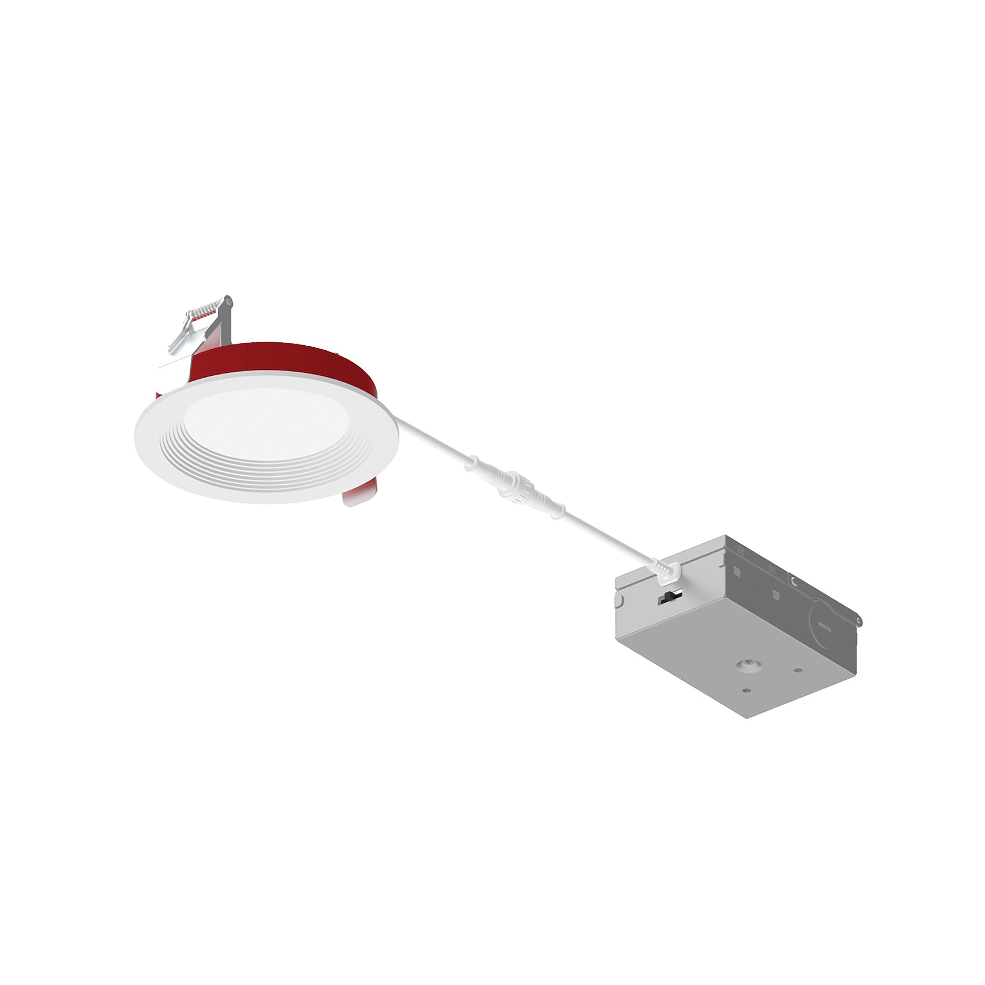 Nora Lighting NFRC-R4W2TWMPW 4" Fire Rated Can-less Baffled LED Downlight, 1200lm, 12W - White Finish