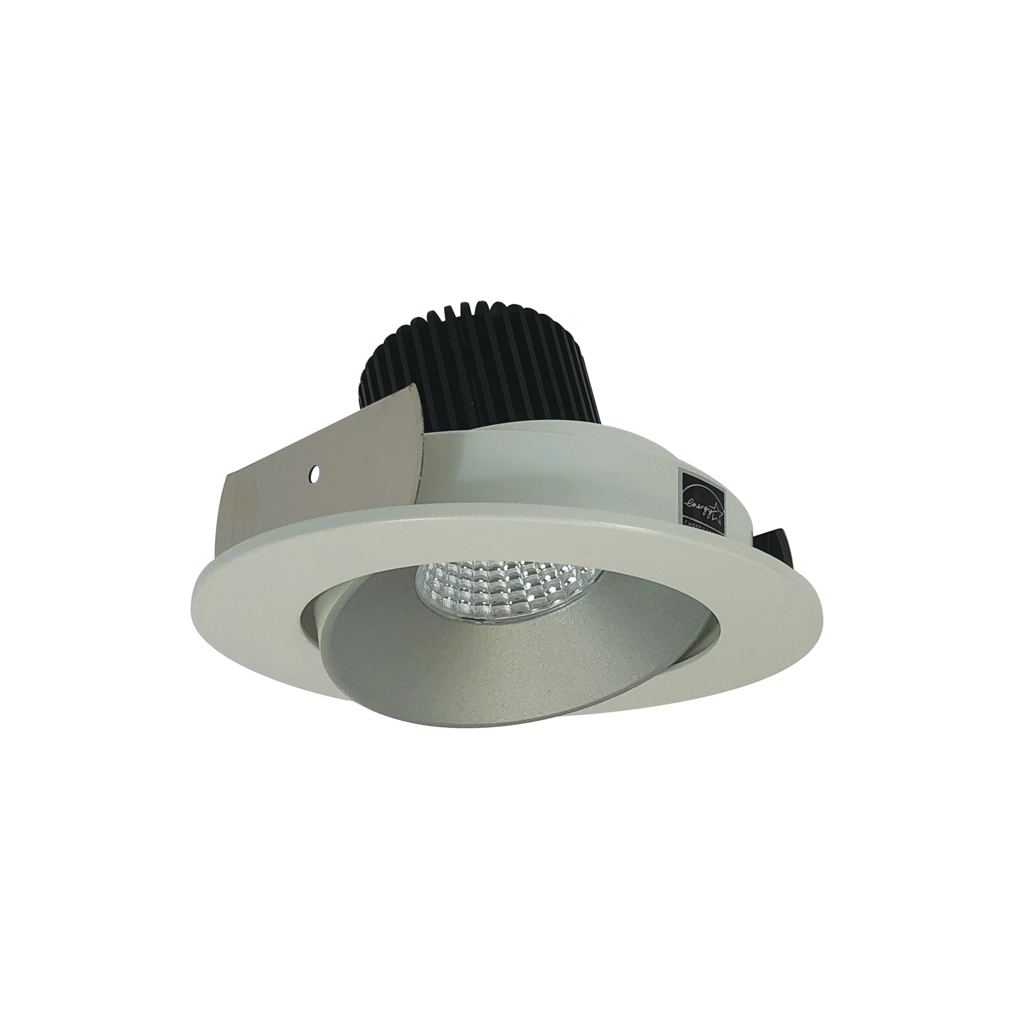 Nora Lighting NIO-4RC50XHW 4" Iolite LED Round Adjustable Cone Reflector, 800lm / 14W, 5000K - Haze Reflector / White Flange