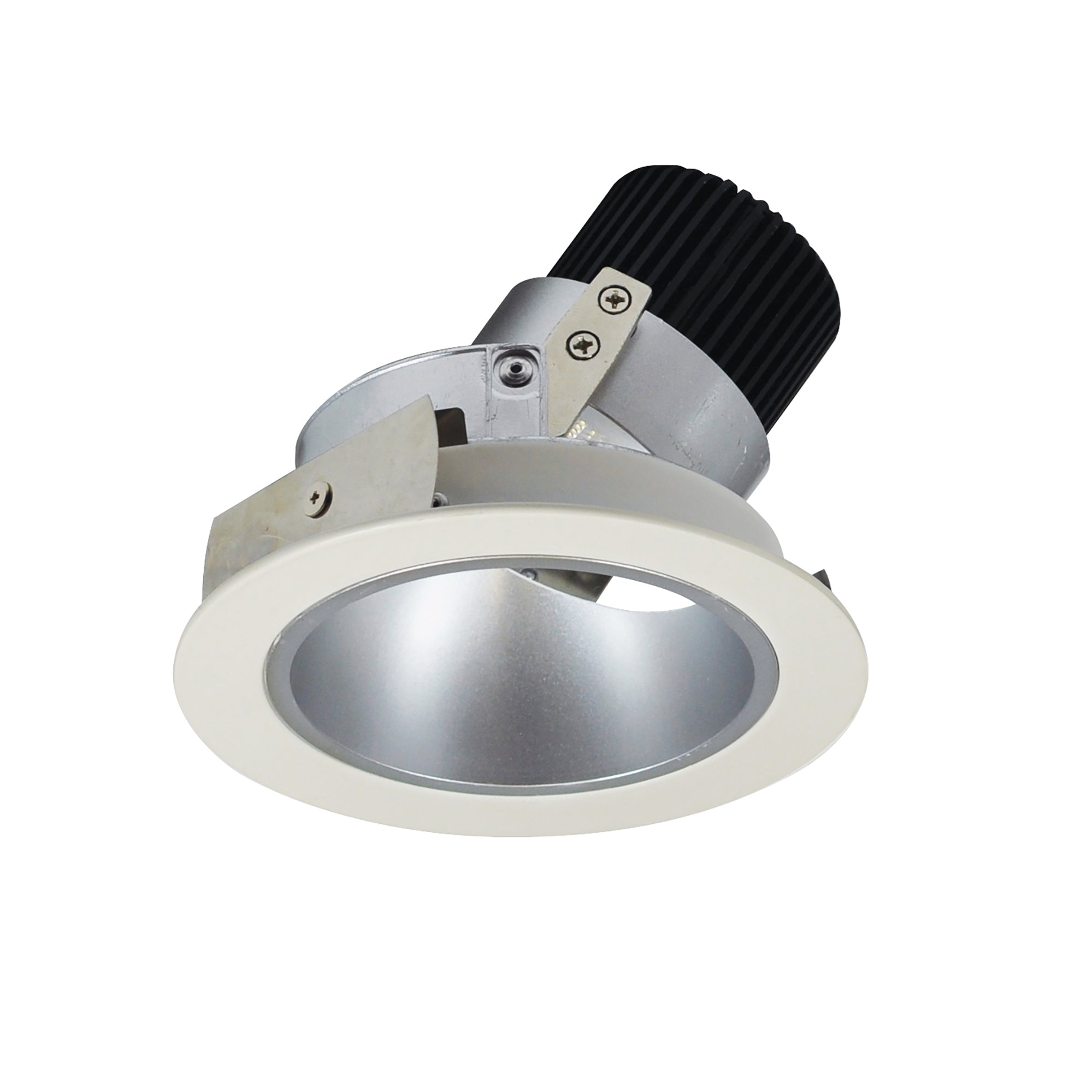 Nora Lighting NIO-4RDCDXHW 4" Iolite LED Round Adjustable Deep Reflector, 800lm / 14W, Comfort Dim - Haze Reflector / White Flange