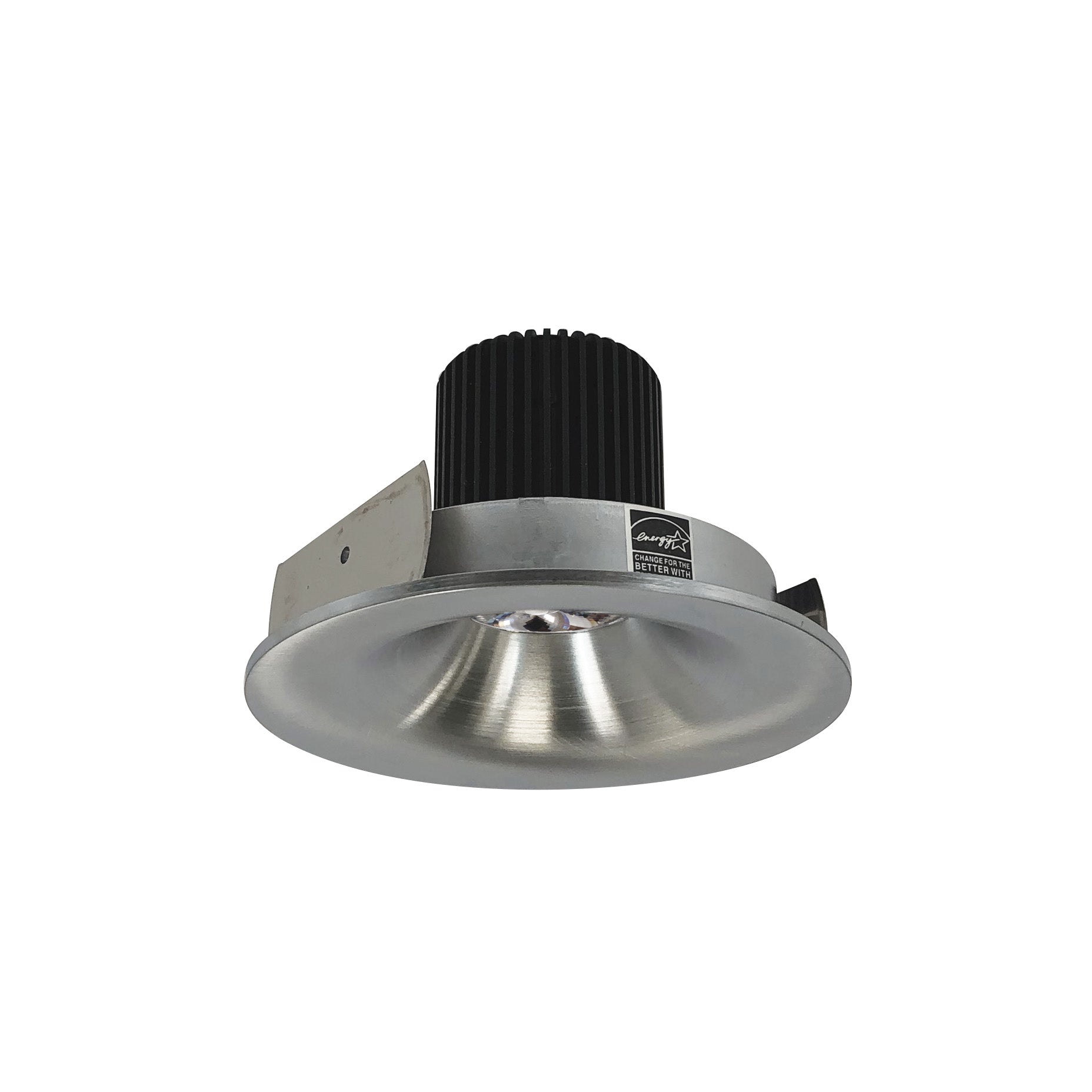 Nora Lighting NIO-4RNB30QNN 4" Iolite LED Round Bullnose, 10-Degree Optic, 800lm / 12W, 3000K - Natural Metal