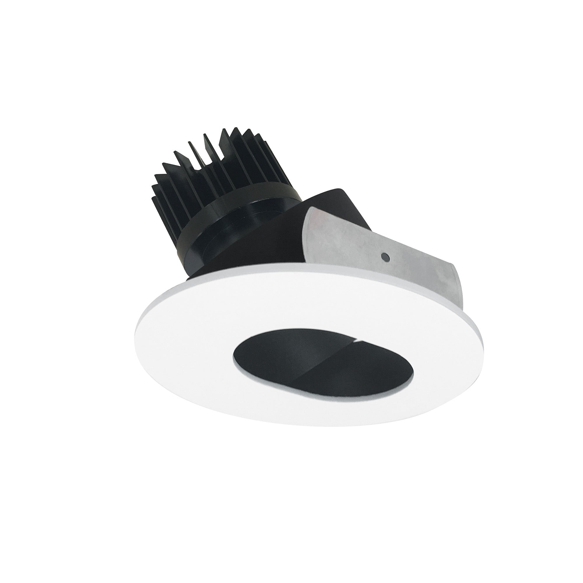 Nora Lighting NIO-4RSL30XBMPW/HL 4" Iolite LED Round Adjustable Slot Aperture, 1500lm/2000lm/2500lm (varies by housing), 3000K - Black Slot Aperture / Matte Powder White Flange