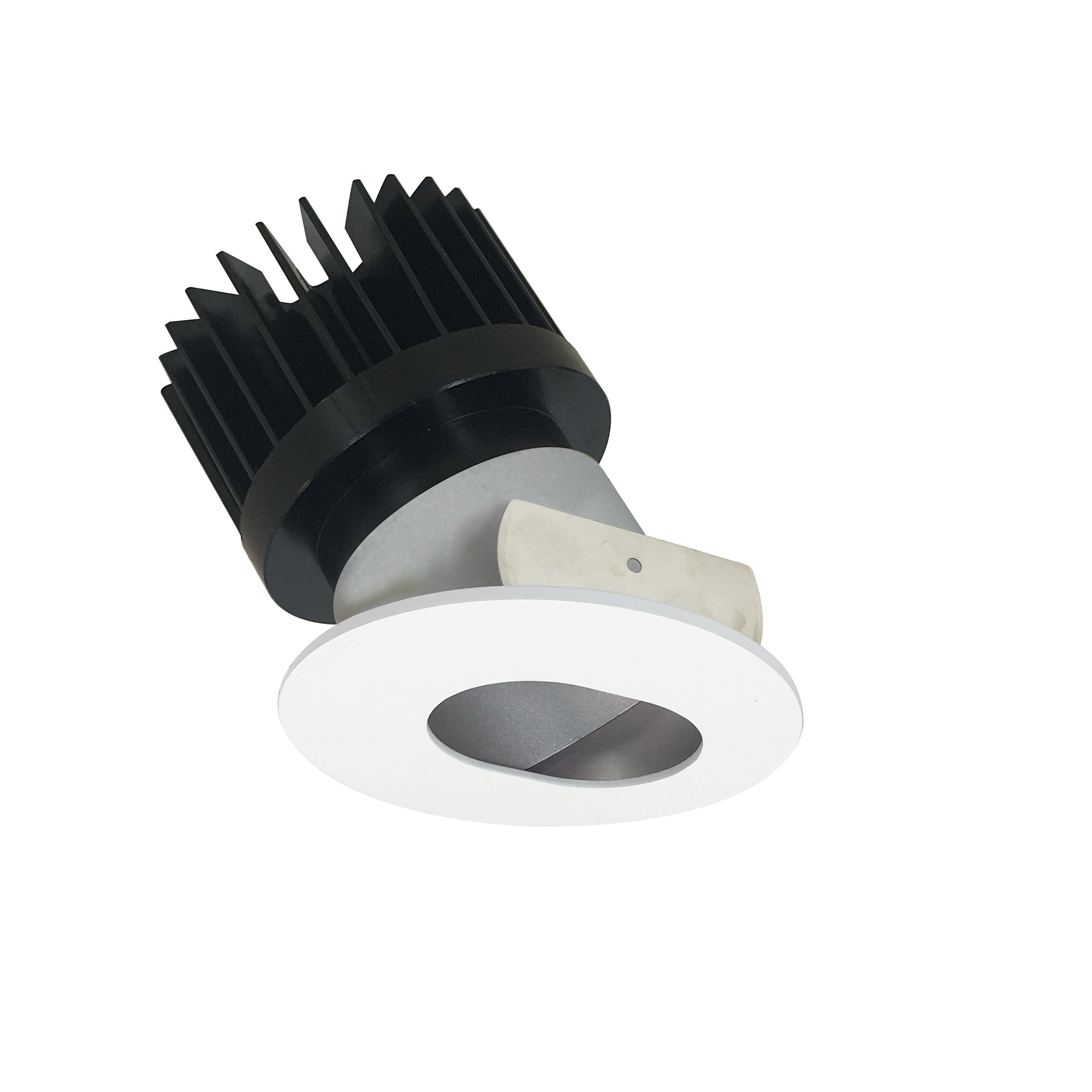 Nora Lighting NIO-4RSL30XHZMPW/HL 4" Iolite LED Round Adjustable Slot Aperture, 1500lm/2000lm/2500lm (varies by housing), 3000K - Haze Slot Aperture / Matte Powder White Flange