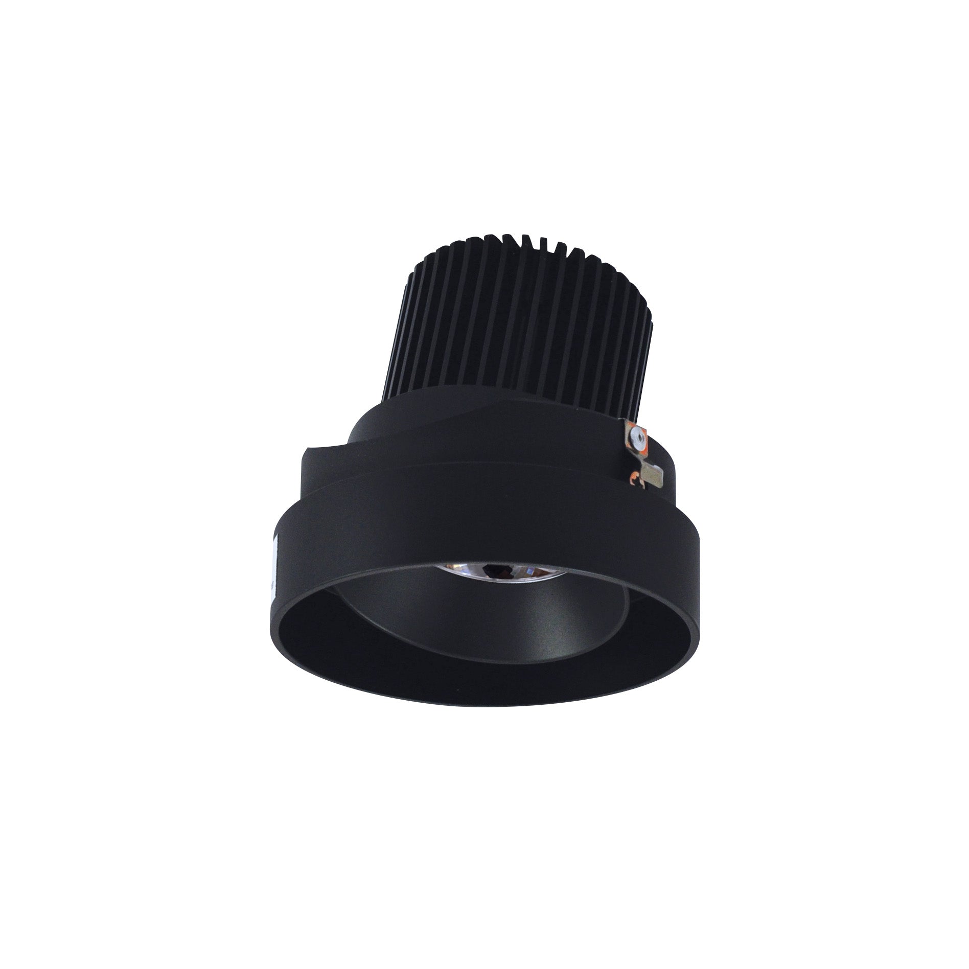 Nora Lighting NIO-4RTLA30QBB 4" Iolite LED Round Trimless Adjustable, 10-Degree Optic, 800lm / 12W, 3000K - Black Adjustable / Black Reflector