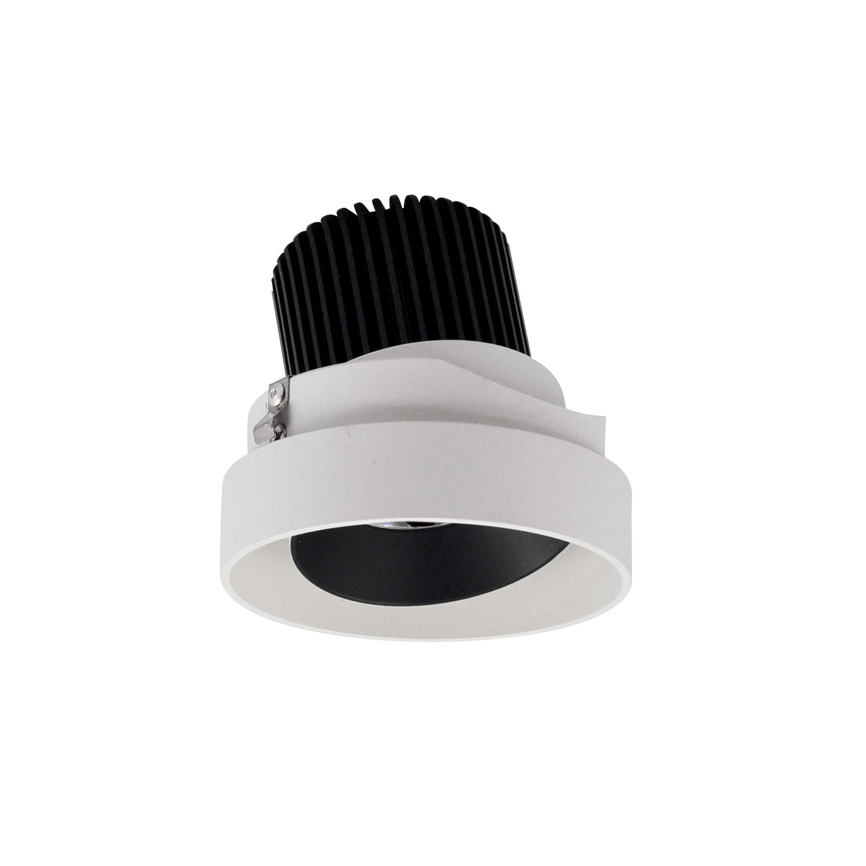 Nora Lighting NIO-4RTLA30QBW 4" Iolite LED Round Trimless Adjustable, 10-Degree Optic, 800lm / 12W, 3000K - Black Adjustable / White Reflector