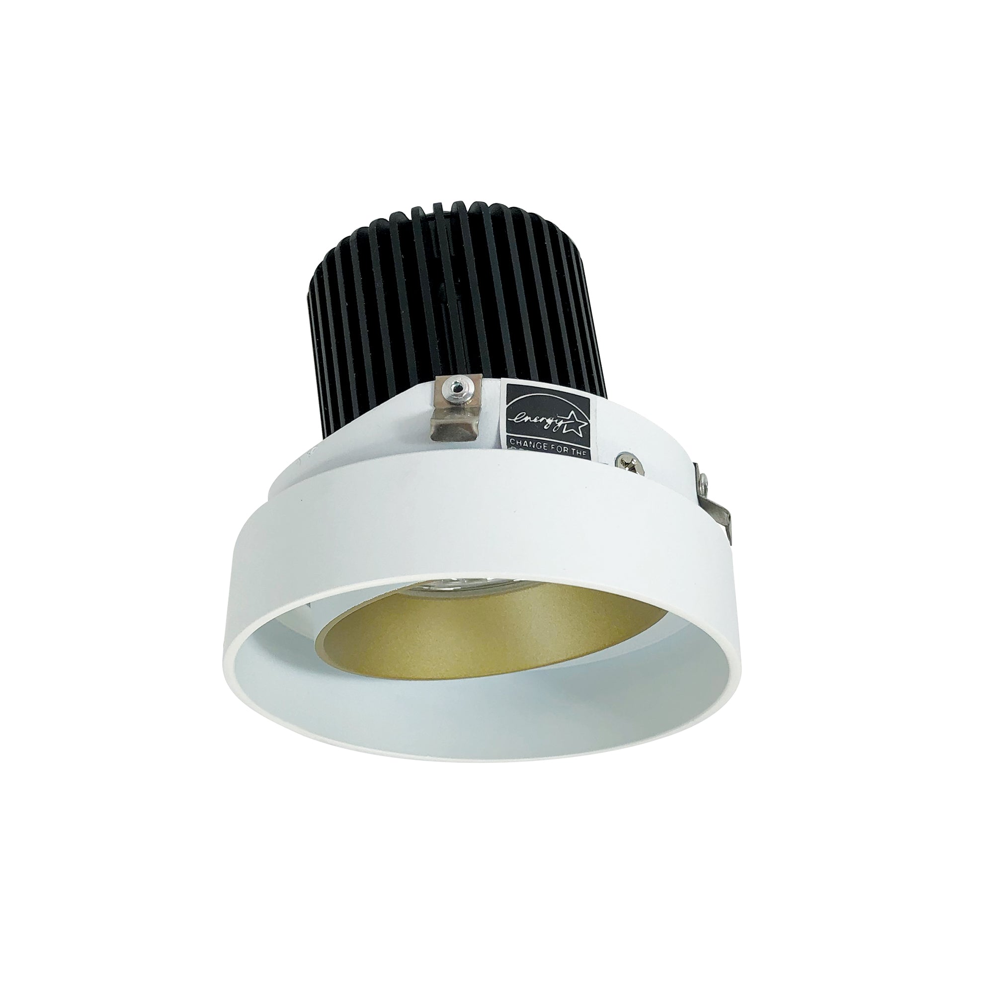 Nora Lighting NIO-4RTLA30XCHMPW/10 4" Iolite LED Round Trimless Adjustable, 1000lm / 14W, 3000K - Champagne Haze Adjustable / Matte Powder White Reflector