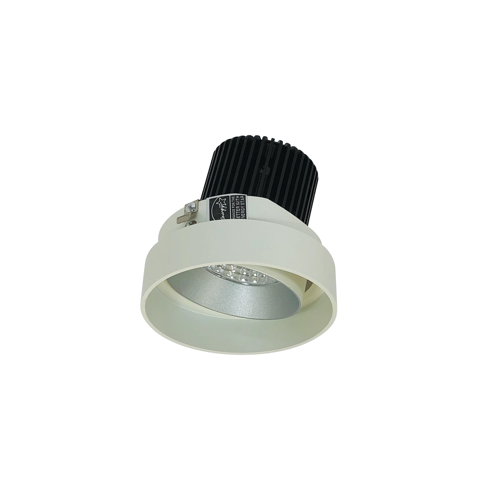 Nora Lighting NIO-4RTLA30XHW/10 4" Iolite LED Round Trimless Adjustable, 1000lm / 14W, 3000K - Haze Adjustable / White Reflector