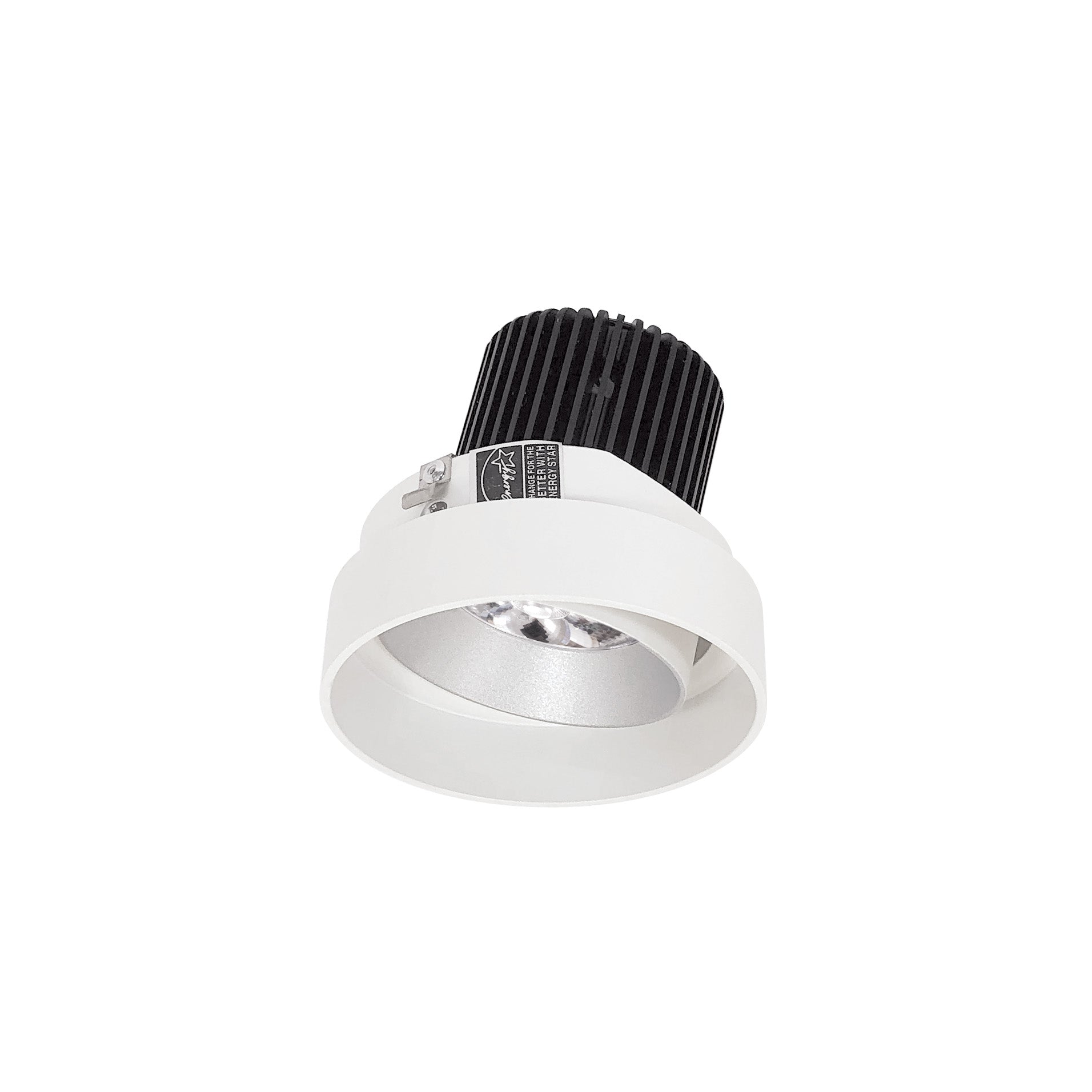 Nora Lighting NIO-4RTLA27QHW 4" Iolite LED Round Trimless Adjustable, 10-Degree Optic, 800lm / 12W, 2700K - Haze Adjustable / White Reflector