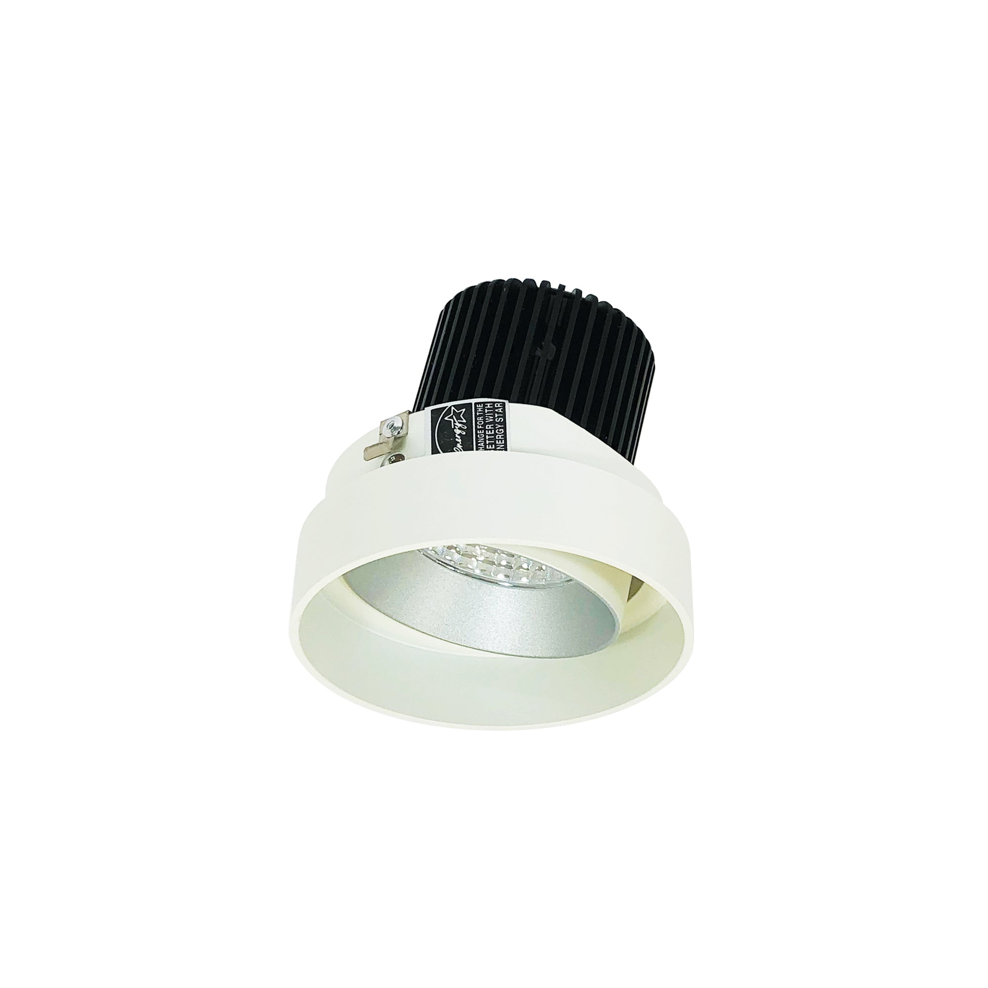 Nora Lighting NIO-4RTLA27XHZMPW/10 4" Iolite LED Round Trimless Adjustable, 1000lm / 14W, 2700K - Haze Adjustable / Matte Powder White Reflector