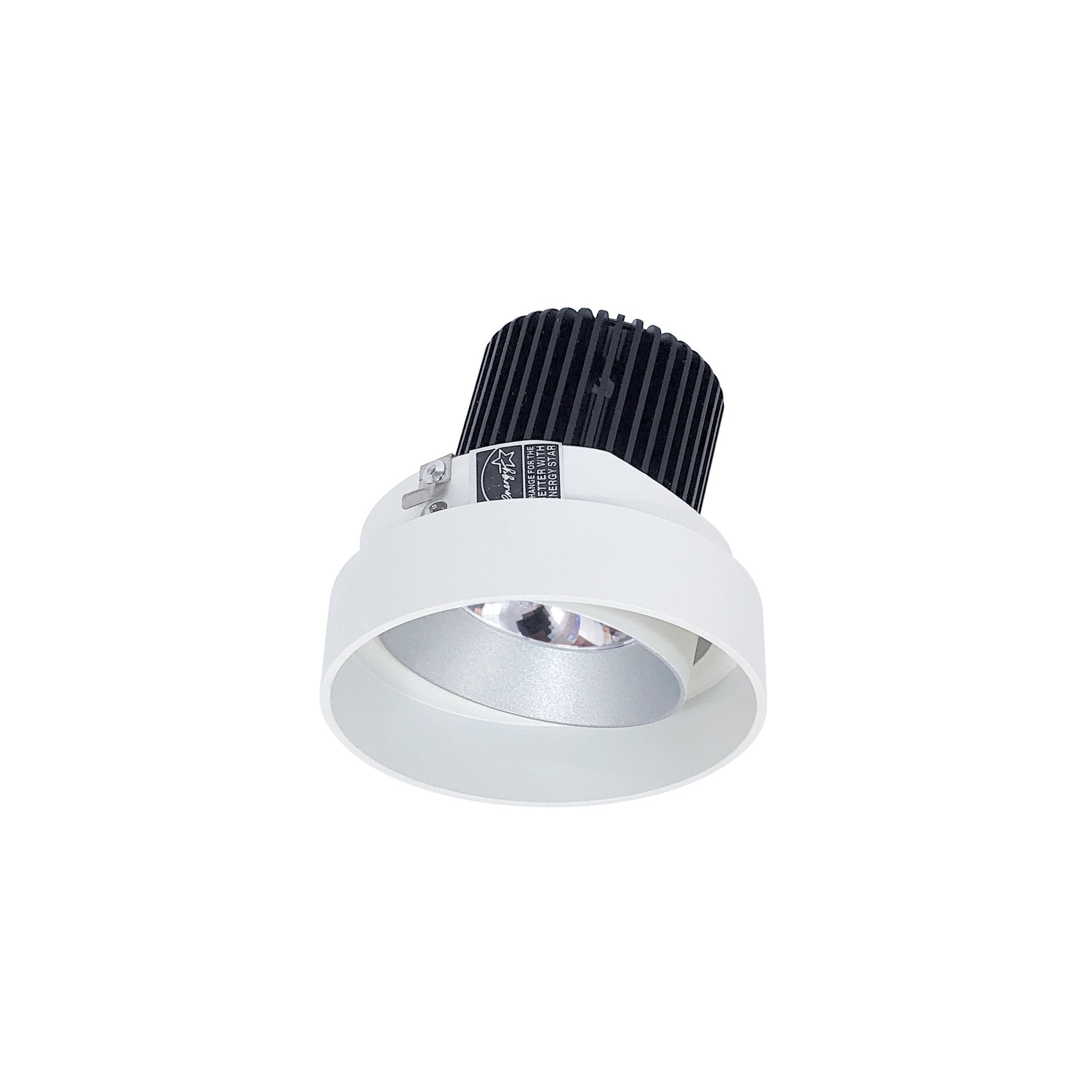 Nora Lighting NIO-4RTLA30QHZMPW 4" Iolite LED Round Trimless Adjustable, 10-Degree Optic, 800lm / 12W, 3000K - Haze Adjustable / Matte Powder White Reflector