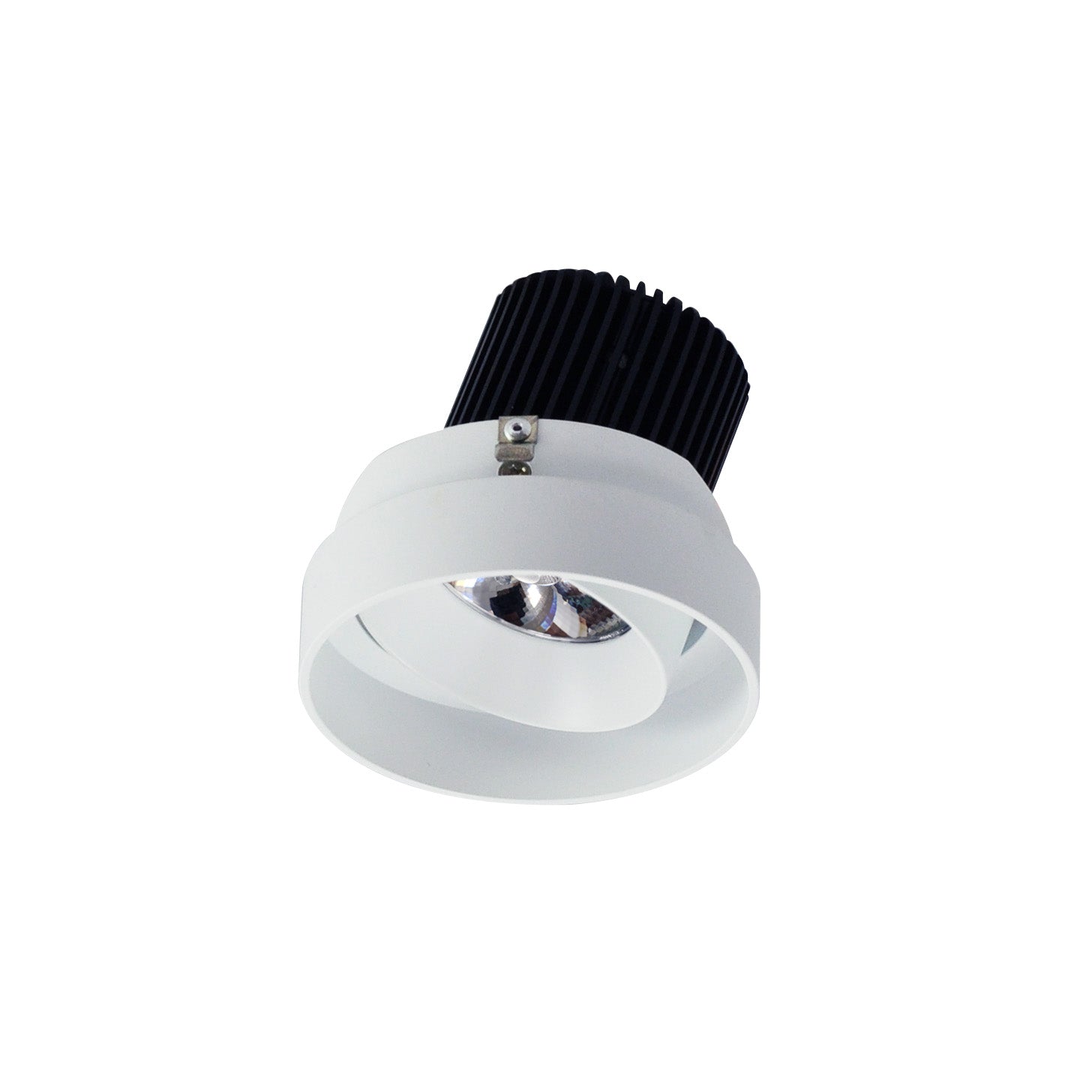 Nora Lighting NIO-4RTLA30QMPW 4" Iolite LED Round Trimless Adjustable, 10-Degree Optic, 800lm / 12W, 3000K - Matte Powder White Adjustable / Matte Powder White Reflector