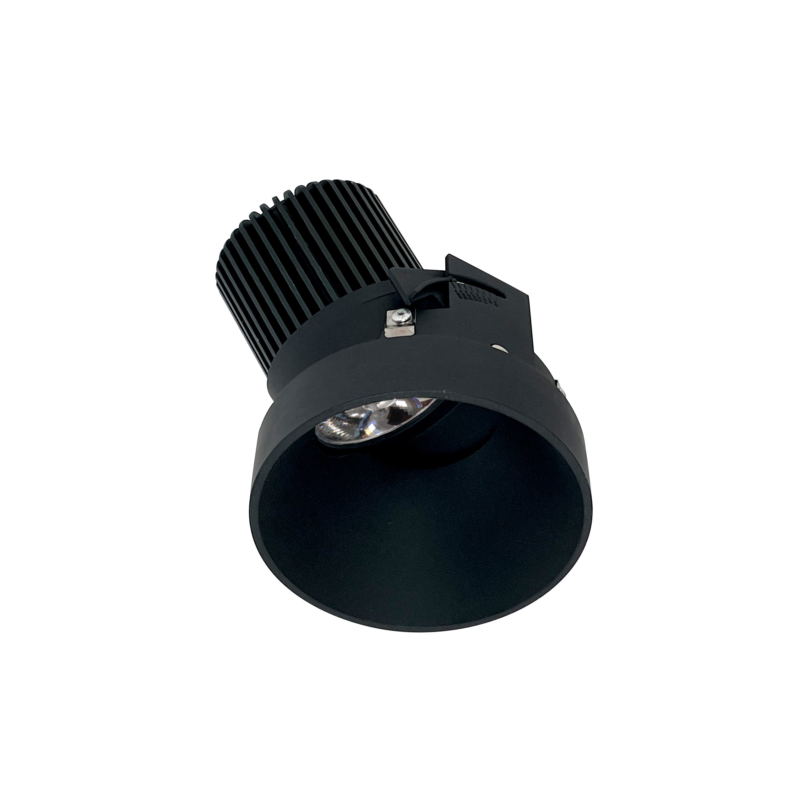 Nora Lighting NIO-4RTSLA27QBB 4" Iolite LED Round Trimless Adjustable Slot, 10-Degree Optic, 800lm / 12W, 2700K - Black